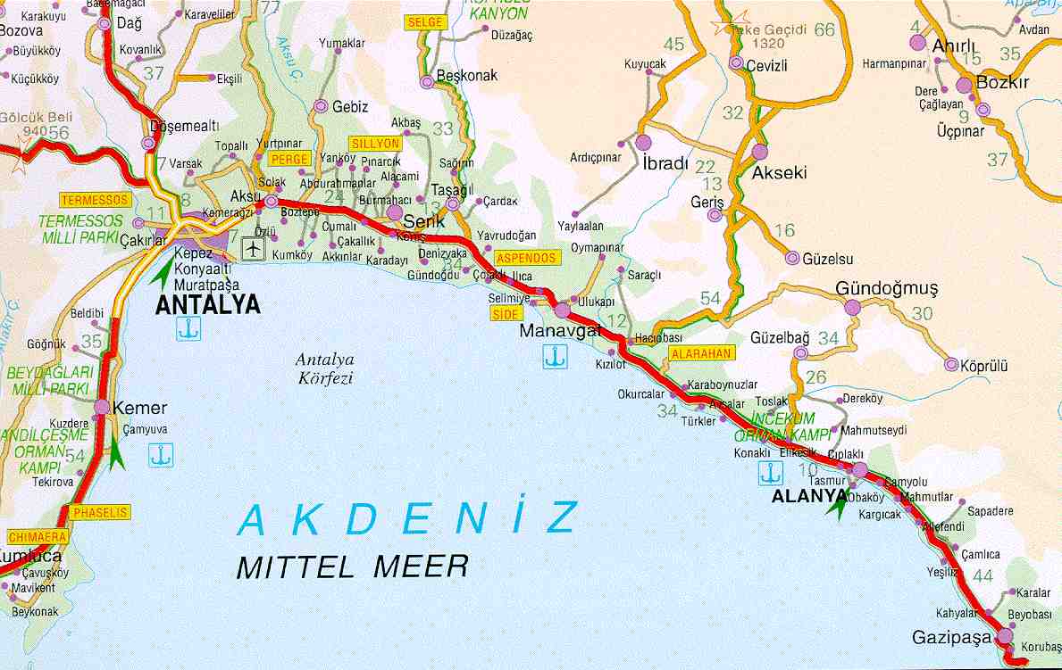 Помогите составить маршрут по Средиземному берегу Турции и окрестностям
